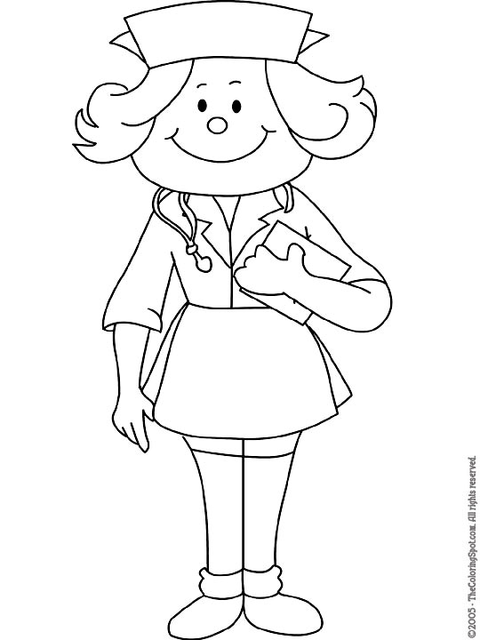 Nurse Coloring Page Audio Stories for Kids Free Coloring Pages