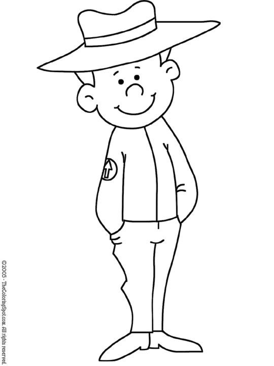 Park Ranger Coloring Page Audio Stories For Kids Free Coloring Pages Colouring Printables