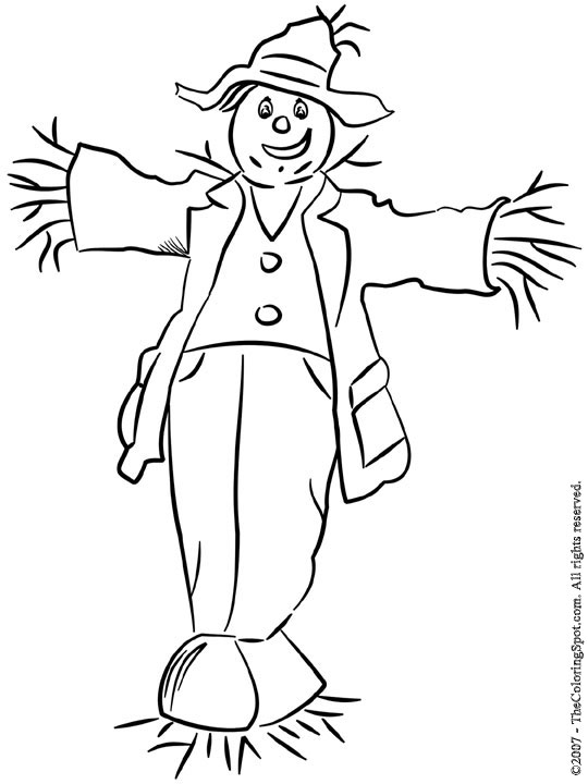 Scarecrow Coloring Page 2 | Audio Stories for Kids | Free Coloring