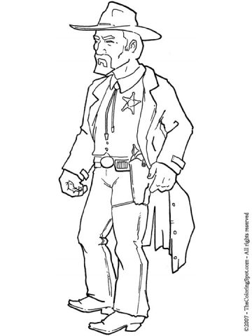 Sheriff Coloring Page | Audio Stories for Kids | Free Coloring Pages ...