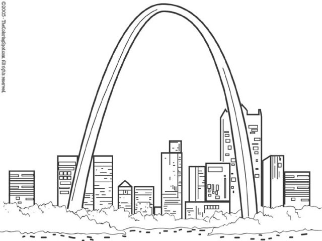 St. Louis Arch Coloring Page | Audio Stories for Kids | Free Coloring ...