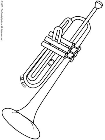 Trumpet Coloring Page | Audio Stories for Kids | Free Coloring Pages ...