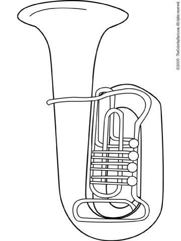 Tuba Coloring Page | Audio Stories for Kids | Free Coloring Pages ...