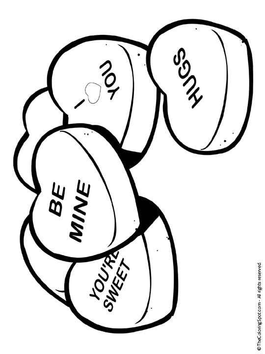 conversation hearts coloring pages