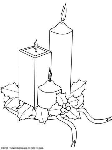 Christmas Candle Coloring Page 2 | Audio Stories for Kids | Free ...