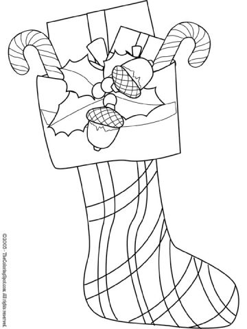 Christmas Stocking Coloring Page 2 | Audio Stories for Kids | Free ...