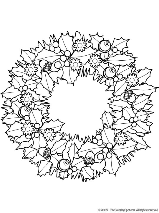 christmas wreath coloring page  audio stories for kids