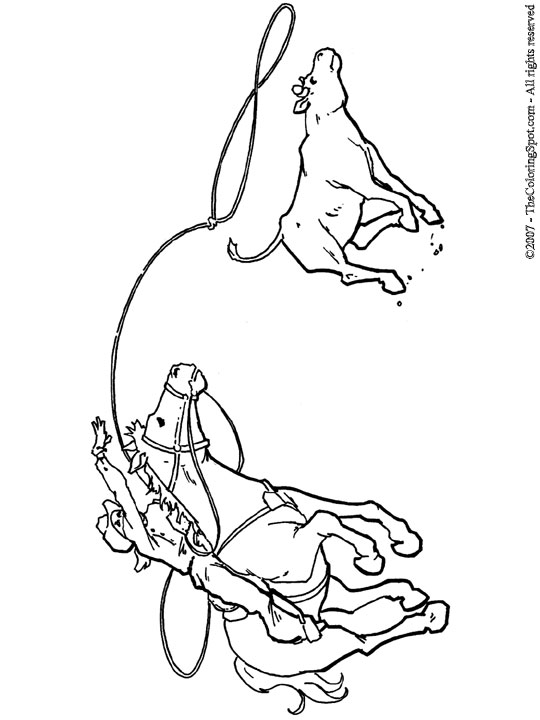 Download Cowboy Ropes Calf Coloring Page | Audio Stories for Kids ...