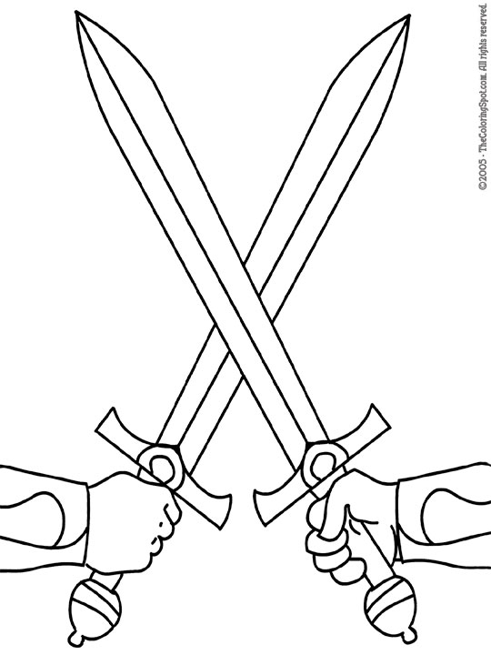 sword clip art coloring pages