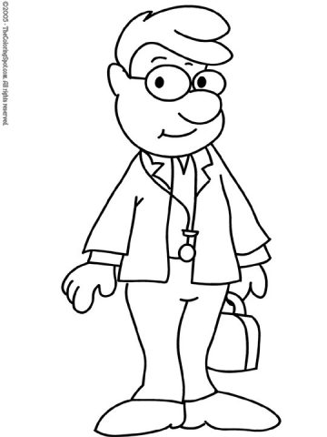 Doctor Coloring Page | Audio Stories for Kids | Free Coloring Pages ...