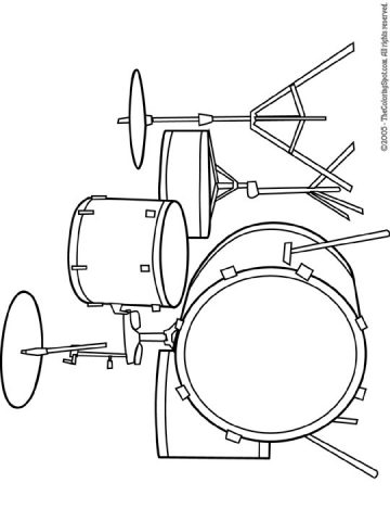 drum-kit | Audio Stories for Kids | Free Coloring Pages | Colouring
