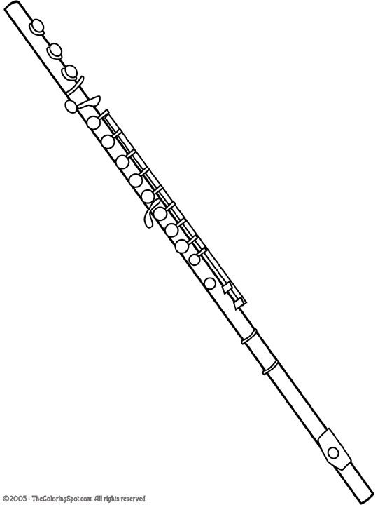 Flute Coloring Page | Audio Stories for Kids | Free Coloring Pages | Colouring Printables