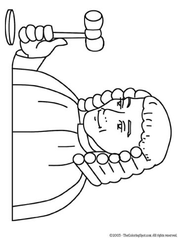 Judge Coloring Page | Audio Stories for Kids | Free Coloring Pages