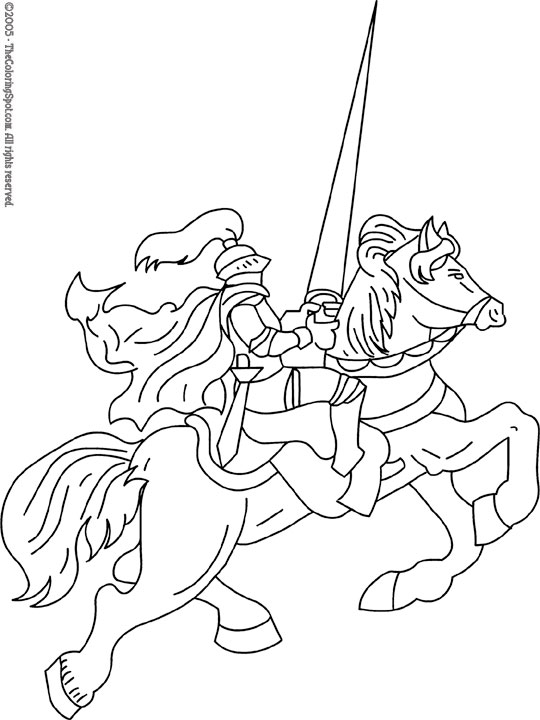 Knight Jousting Coloring Page | Audio Stories for Kids | Free Coloring